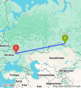Маршрут из Белгорода в Омск