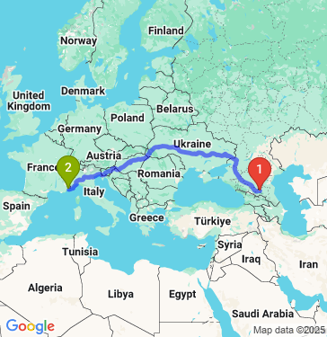 Маршрут из Малгобека в Ниццу