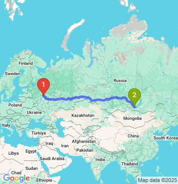 Маршрут из Переславля-Залесского в Иркутск