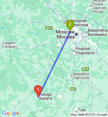 Маршрут из Калуги в Москву