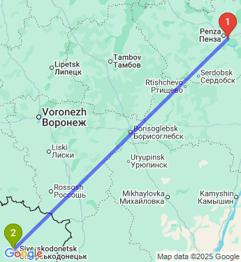Маршрут из Пензы в Рубежное