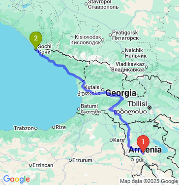 Маршрут из Еревана в Сочи
