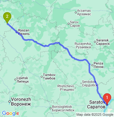 Маршрут из Саратова в Луховицы