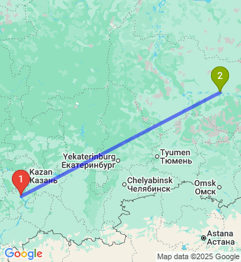Маршрут из Ульяновска в Сургут