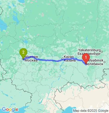 Маршрут из Уфы в Москву