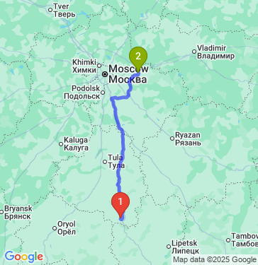 Маршрут из Ефремова в Павловский Посад