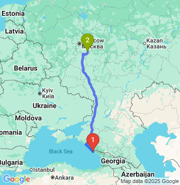 Маршрут из Сочи в Луховицы