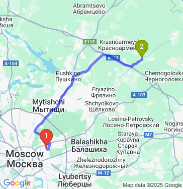 Маршрут из Москвы в Огуднево