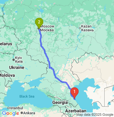 Маршрут из Каспийска в Москву