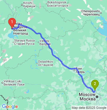 Маршрут из Великого Новгорода в Лобню