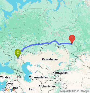 Маршрут из Новосибирска в Волгоград