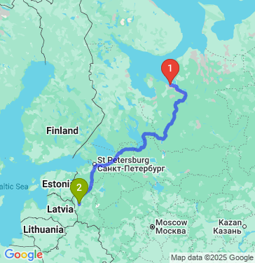 Маршрут из Северодвинска в Острова