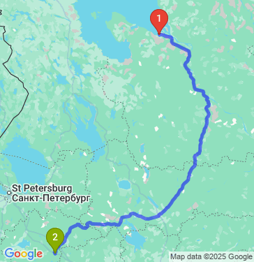 Маршрут из Северодвинска в Валдая