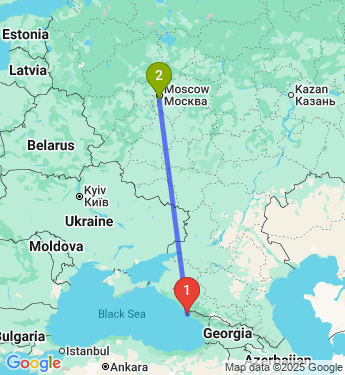 Маршрут из Сочи в Москву