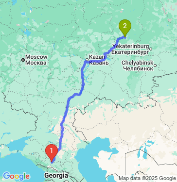 Маршрут из Кисловодска в Пермь