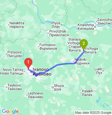 Маршрут из Иванова в Вичугу