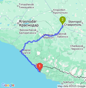 Маршрут из Сочи в Армавира