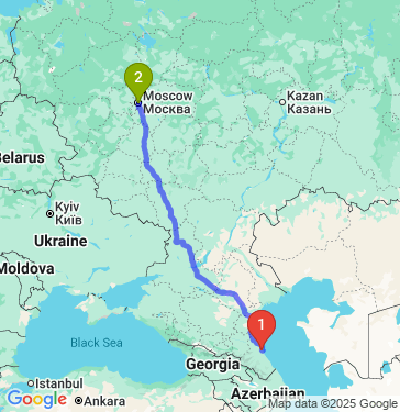Маршрут из Махачкалы в Москву