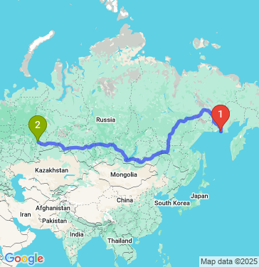 Маршрут из Магадана в Екатеринбург