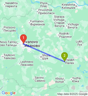 Маршрут из Иванова в Палеха