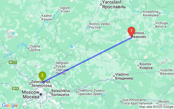 Маршрут из Иванова в Никульское