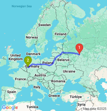 Маршрут из Москвы в Дюссельдорф