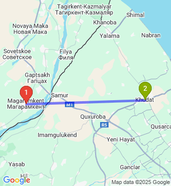 Маршрут из Магарамкента в Худат