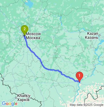 Маршрут из Саратова в Москву