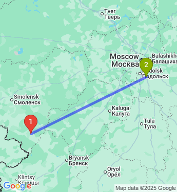 Маршрут из Рославля в Домодедово городской округ