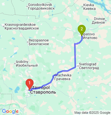 Маршрут из Ставрополя в Ипатово