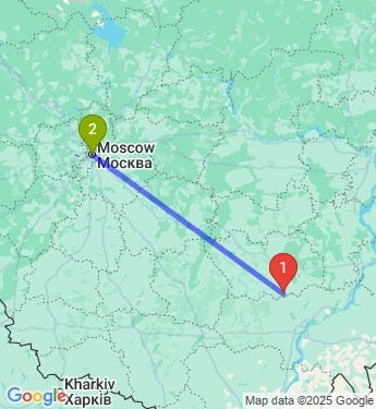 Маршрут из Чунаки в Москву