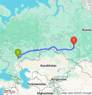 Маршрут из Томска в Саратов