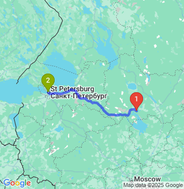 Маршрут из Череповца в Санкт-Петербург