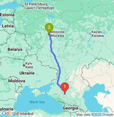 Маршрут из Ставрополя в Москву