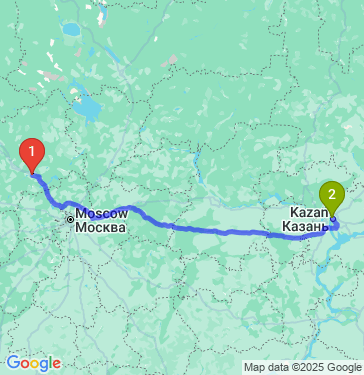 Маршрут из Твери в Казань