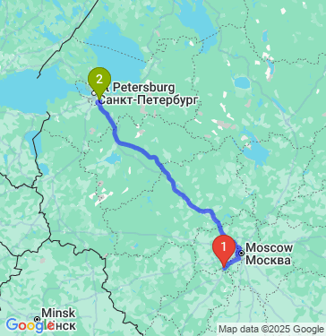 Маршрут из Наро-Фоминска в Санкт-Петербург