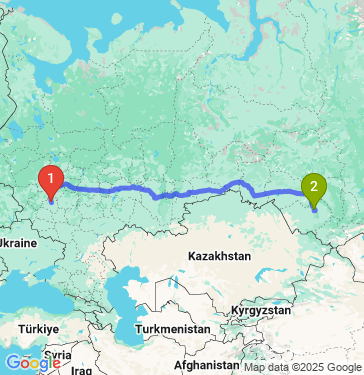 Маршрут из Тулы в Барнаул