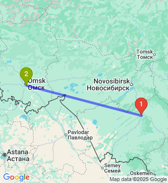 Маршрут из Барнаула в Омск