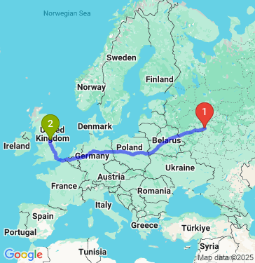 Маршрут из Москвы в Йорк