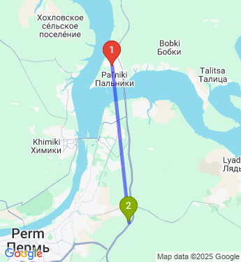 Маршрут из Пальников в Пермь