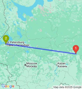 Маршрут из Перми в Санкт-Петербург