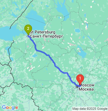 Маршрут из Щелкова в Санкт-Петербург