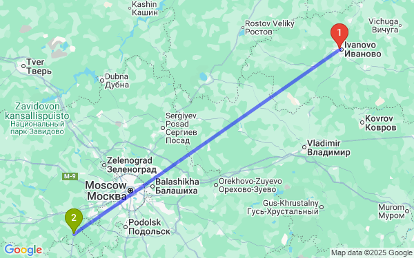 Маршрут из Иванова в Наро-Фоминск