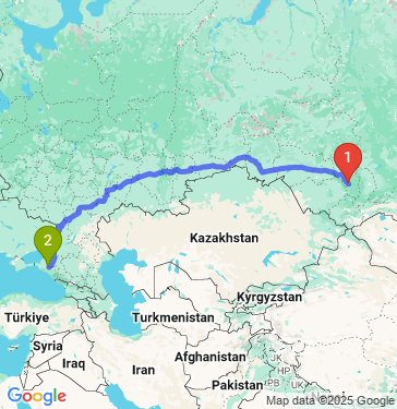 Маршрут из Новокузнецка в Краснодар