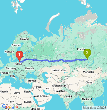 Маршрут из Калининграда в Братск