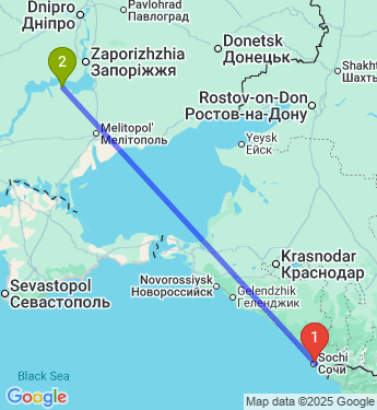 Маршрут из Сочи в Энергодара
