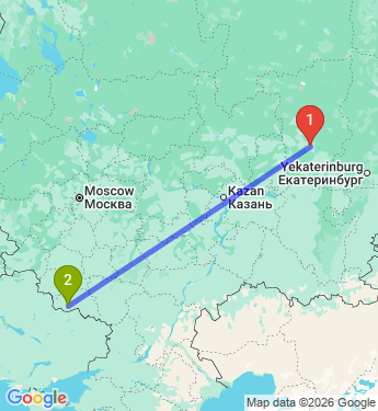 Маршрут из Перми в Белгород