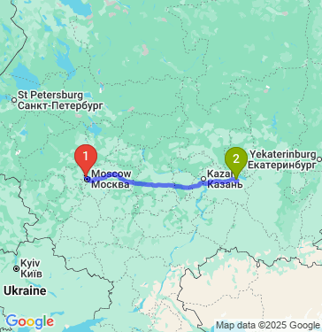 Маршрут из Химок в Набережные Челны