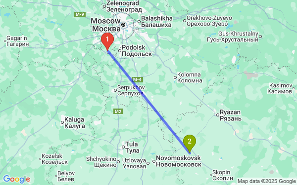 Маршрут из Красной Пахры в Голдино