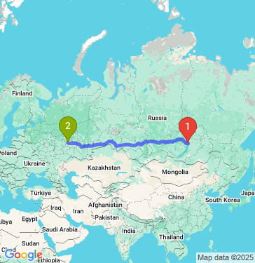 Маршрут из Северобайкальска в Казань